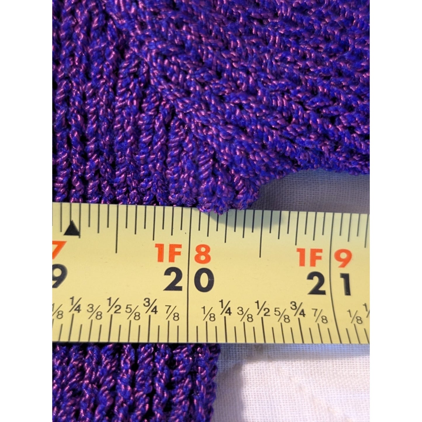 Vintage 80s Christine Purple Angora Bows Faux Pearls Sequin Sweater Women's M