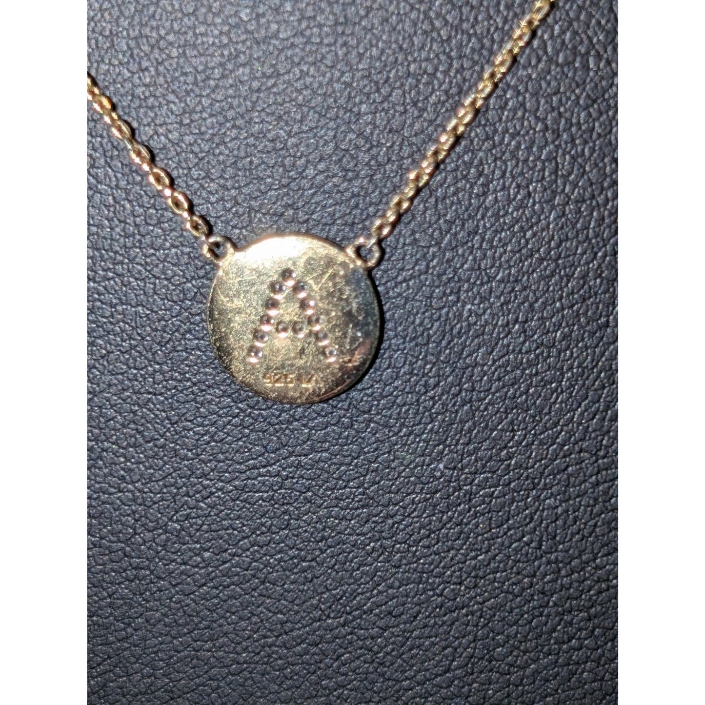 925 Vermeil Initial 'A' Pendant 16"-18" Necklace