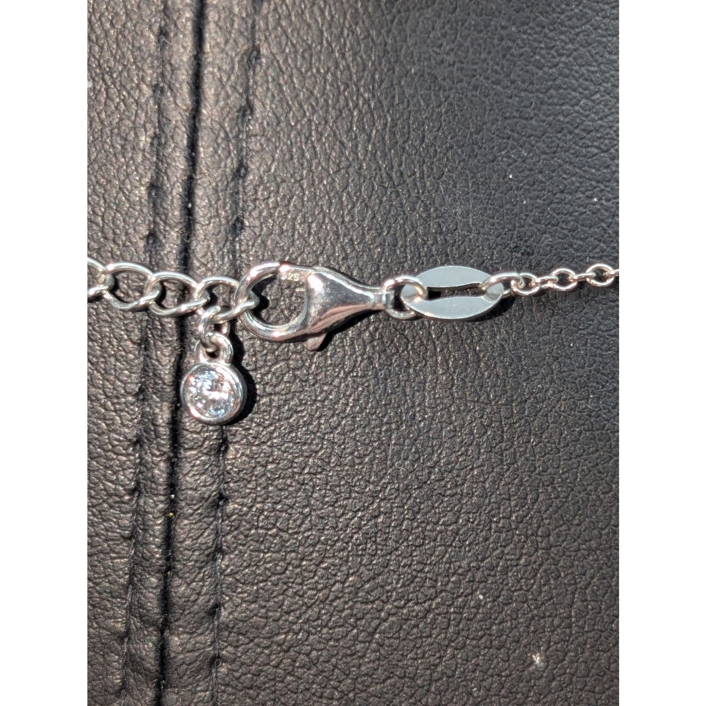 925 Sterling Silver Water Lily CZ Pendant 16"-18" Necklace