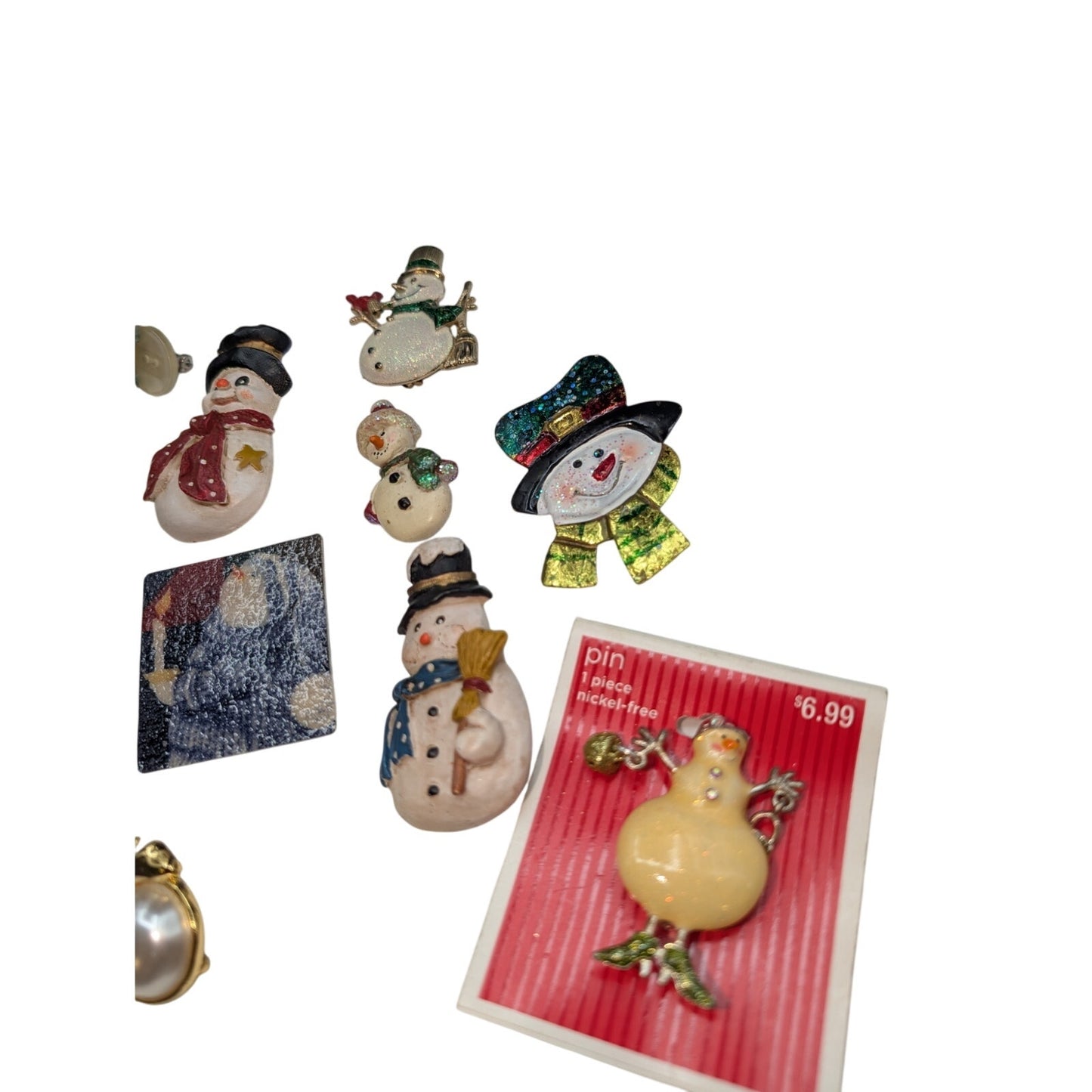 Lot of Ten Snowmen Pins