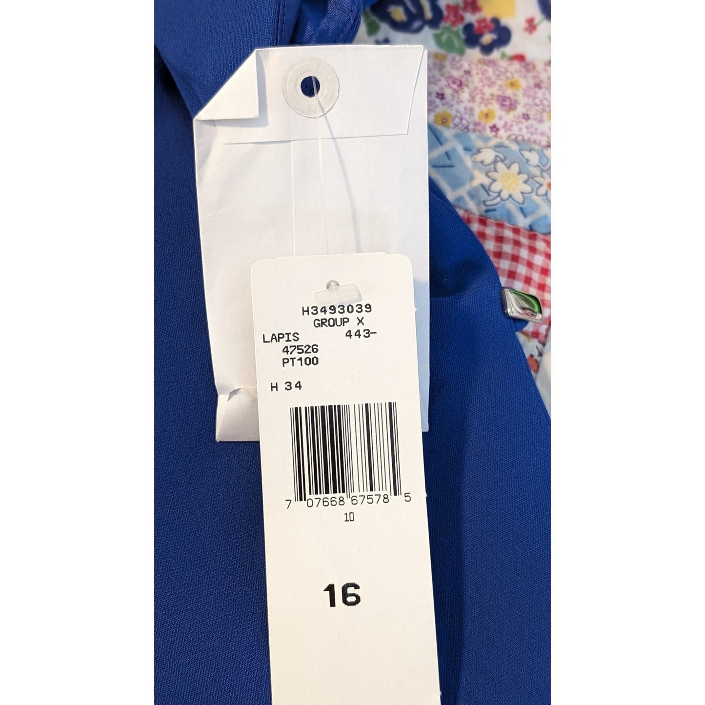 Jones New York Periwinkle Short Sleeve Button Detail Up Side A-Line Dress Sz 16