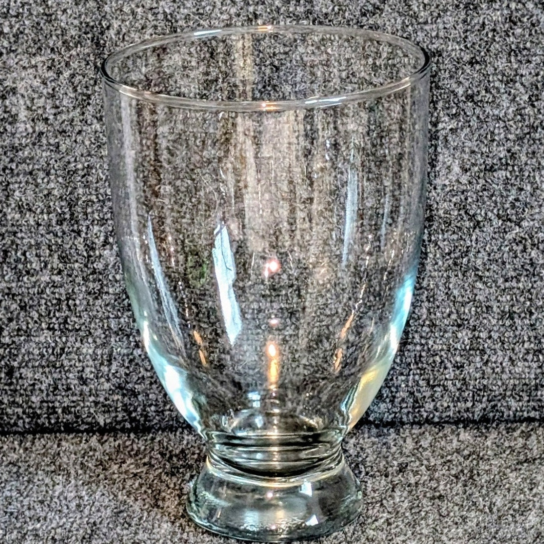 Clear Glass Heavy Base Wide Mouth Decorative Vase