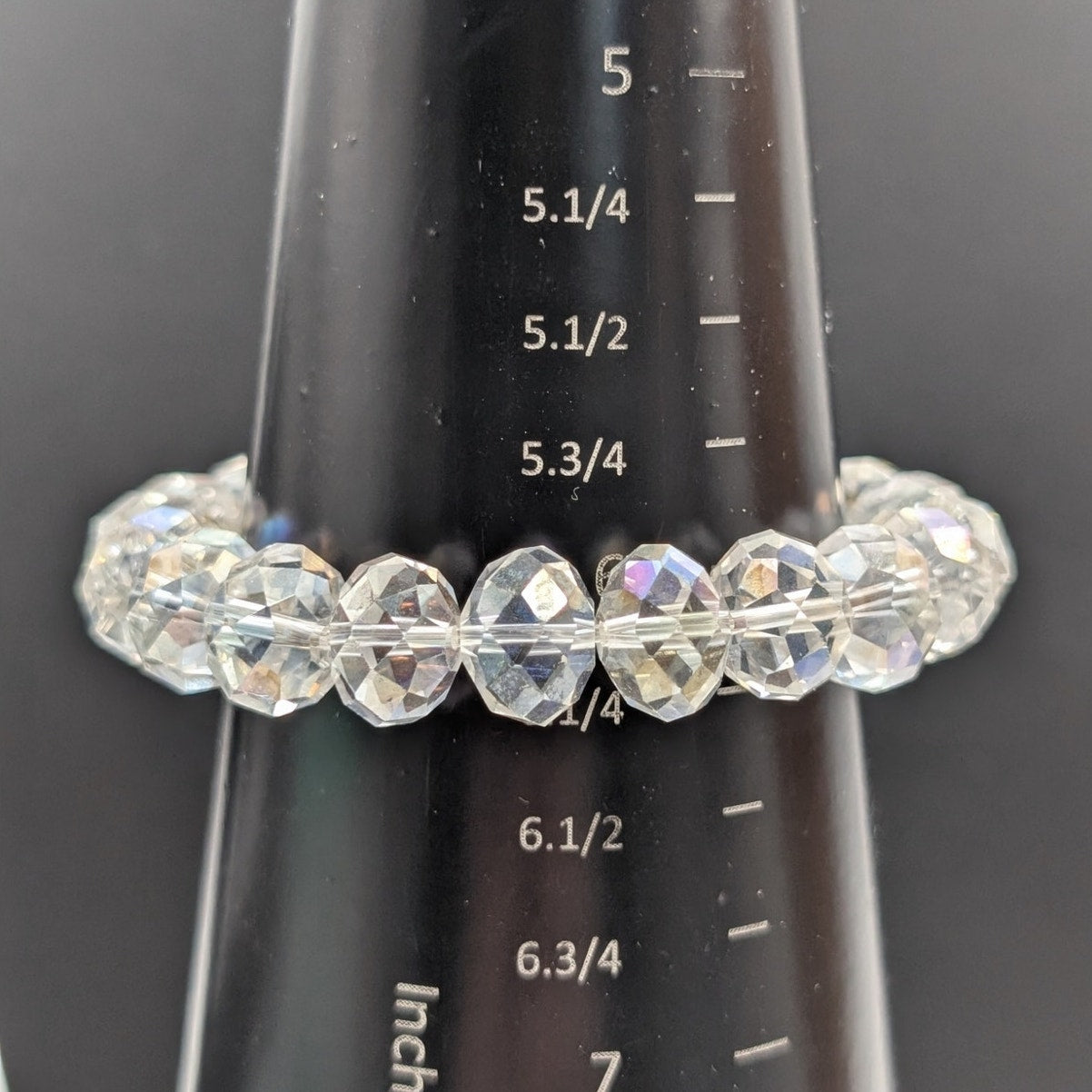 Faceted AB Crystal Beaded Stretch Bracelet