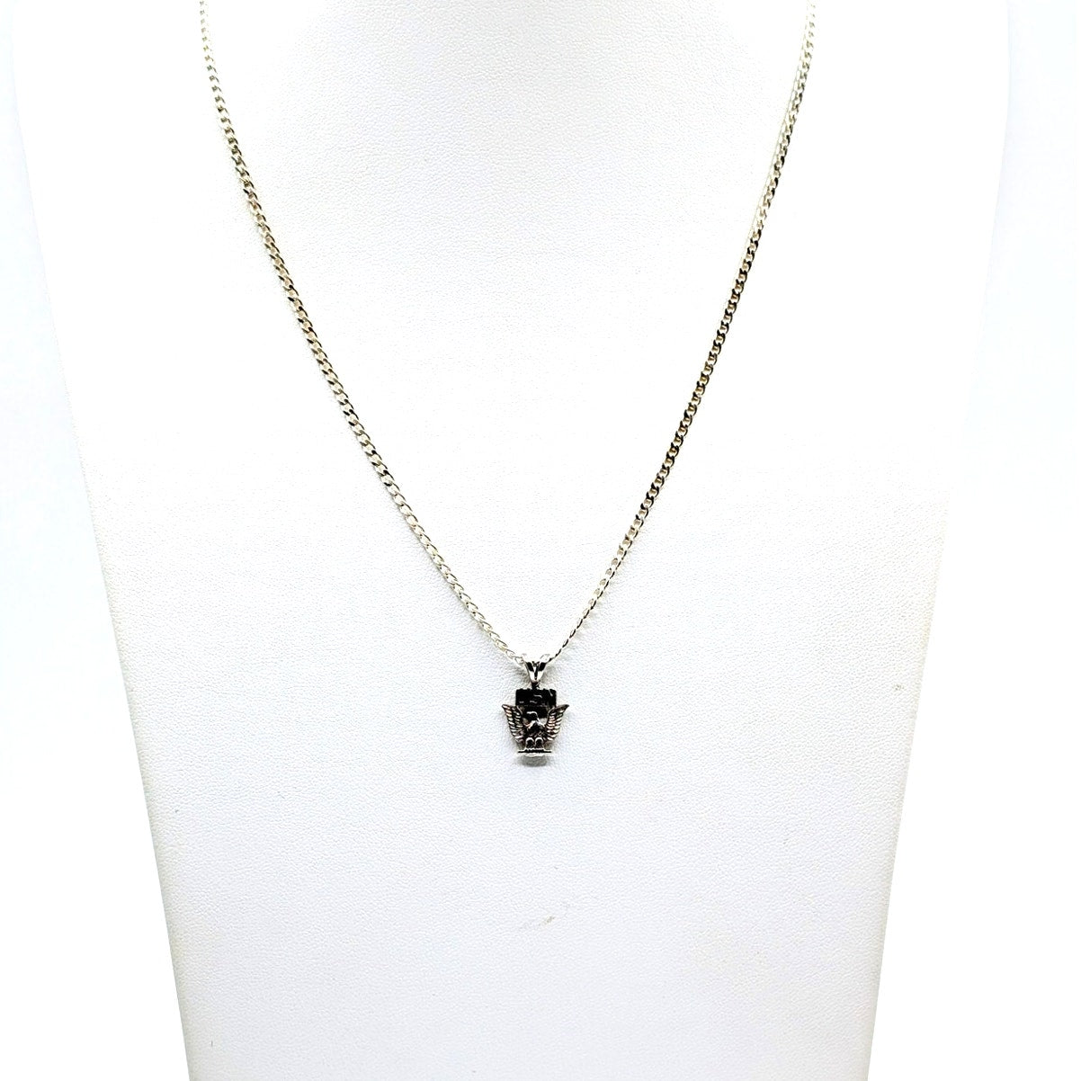 Vintage U.S Navy 925 Sterling Silver Pendant 22" Curb Chain Necklace