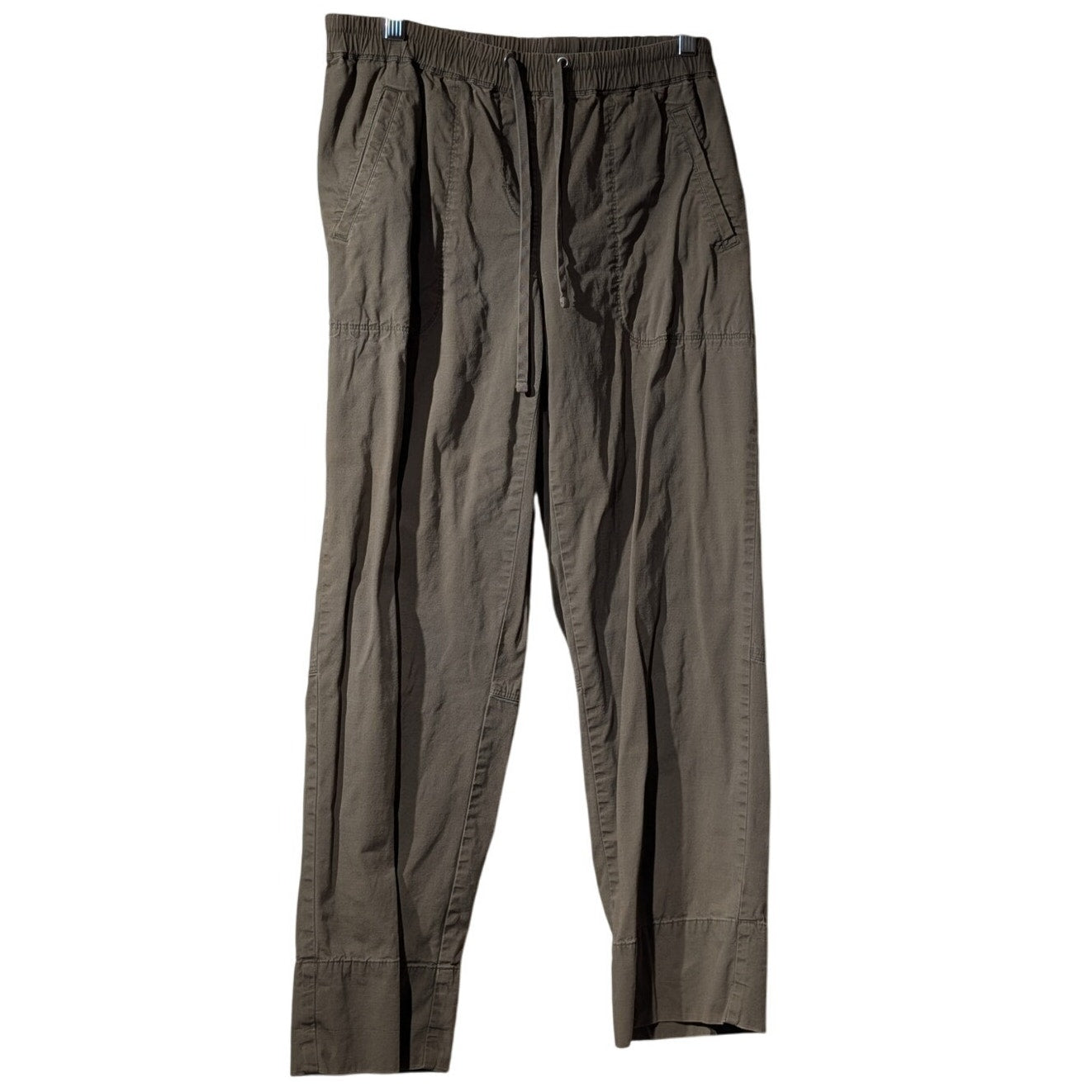 J. Jill Olive Brown Draw String Elastic Waist Cotton Stretch Pant Womens Sz S