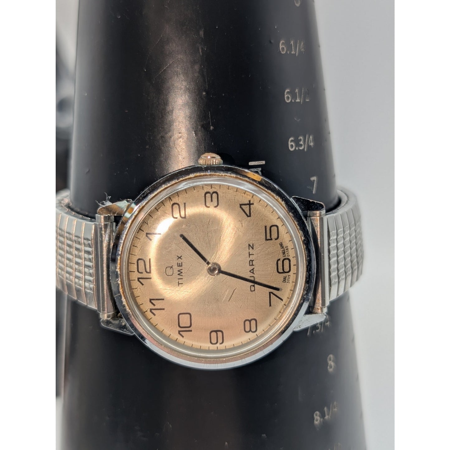 Vtg 1980 Timex Q Stainless Steel H Cell 57119 England  05580 Signed Quartz Watch