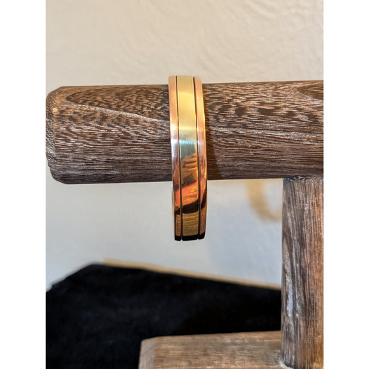 Vintage SC Anchor Sausalito Craftworks Copper & Brass Modernist Cuff Bracelet