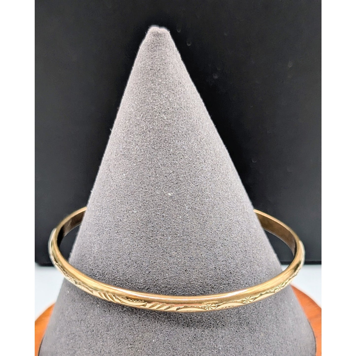 Hina's Treasures Artisan Designed Lehua Moon Phase Gold Filled Cuff Bracelet