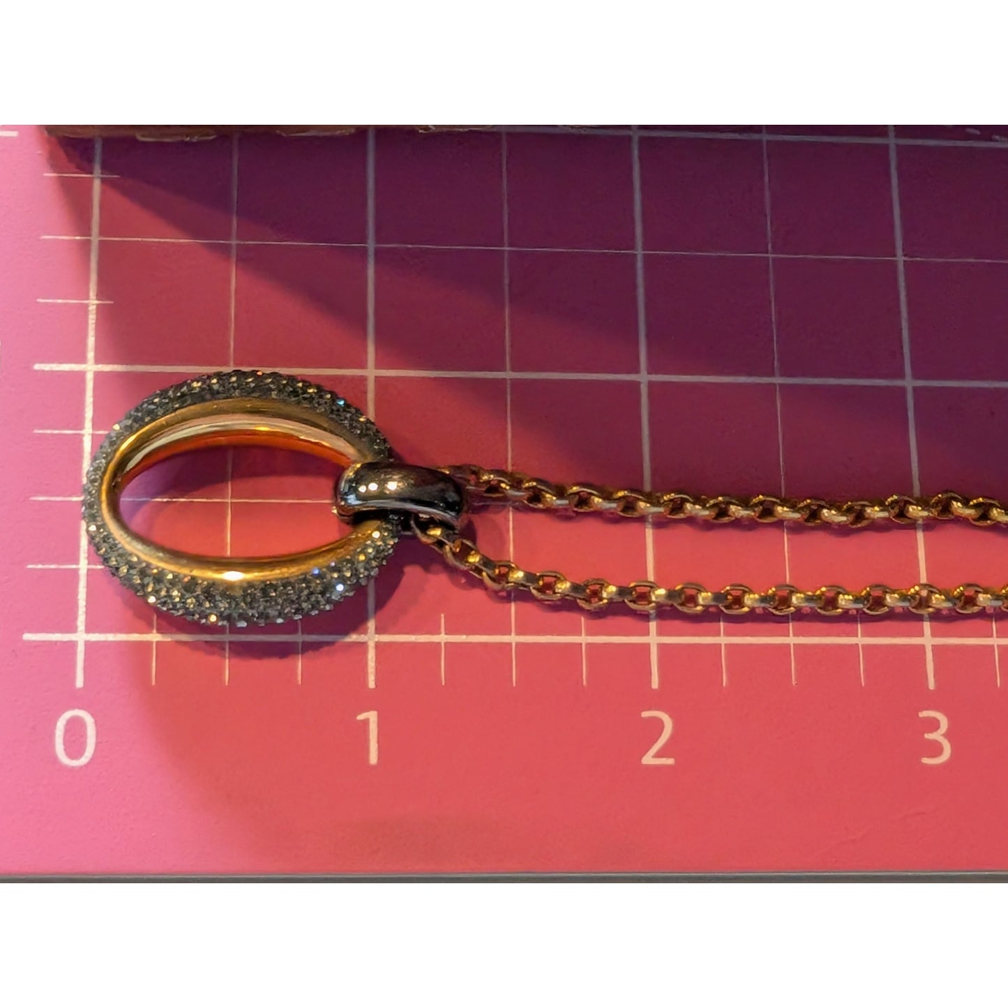 Swarovski Authentic BDIA Crystal Pendant Gold Tone Chain 17.75"-19.75" Necklace