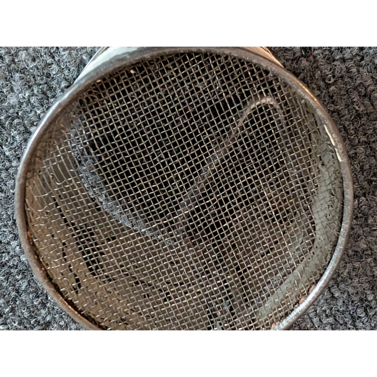 Vtg/Antique 1920's White Metal Erickson Advertising Flour Sifter Des Moines IA