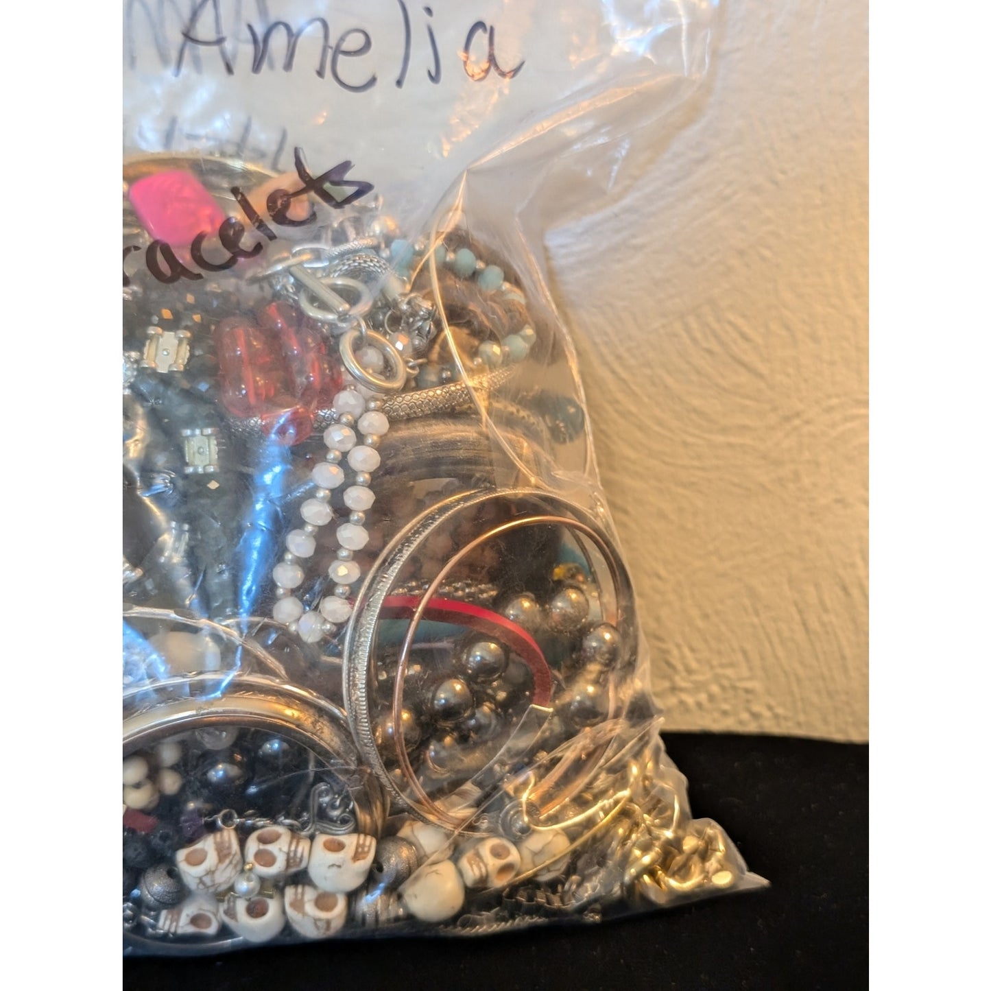 Jewelry Lot Amelia Bracelet Repurpose Bag 4 Plus Lbs Beads/Craft/Repurpose