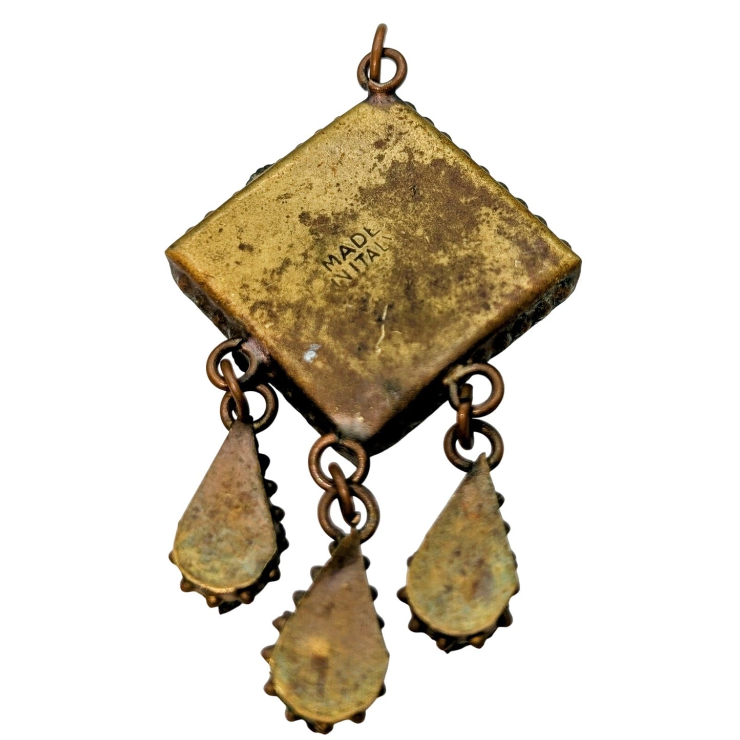 Italian Micromosaic Antique Circa 1910 Festoon Dangling Pendant