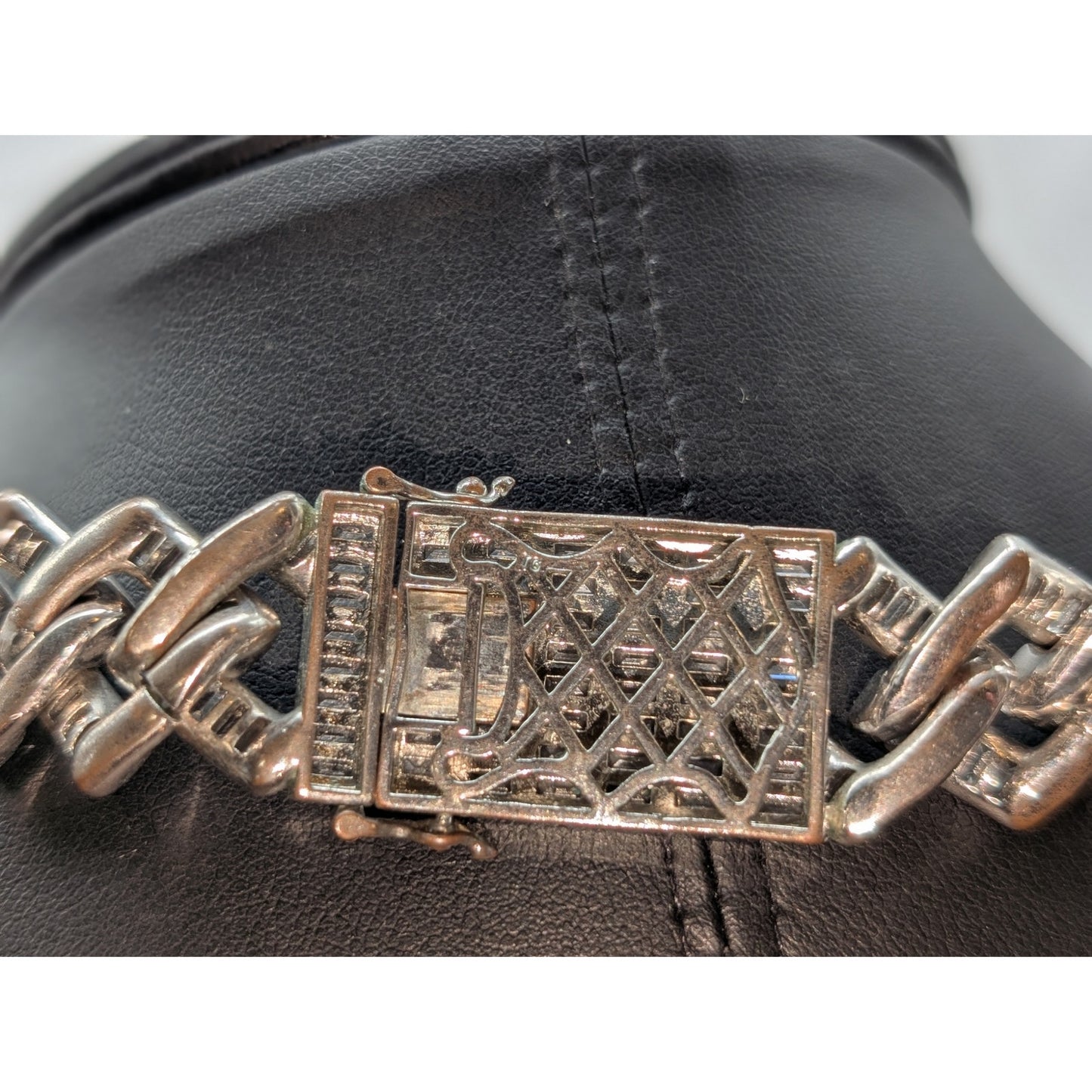 Silver Tone Baguette CZ Chunky Hip Hop Heavy Chain 20" Necklace