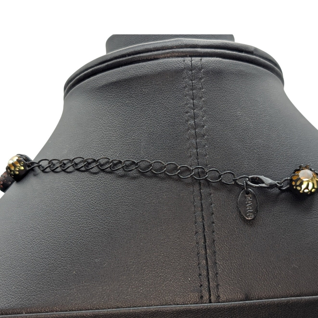 Zara Multi-Fall-Color Rhinestone Gunmetal Choker Necklace 12-15"