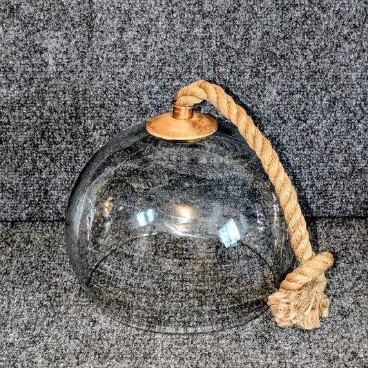 Nautical Rope Handled Domed Glass Cloche Decor