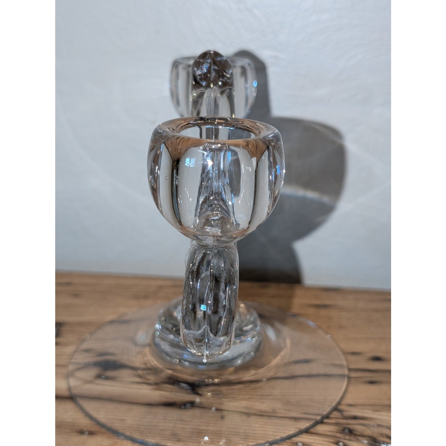 Vintage 1930s Cambridge Art Deco Style Glass Double Candlestick Holder