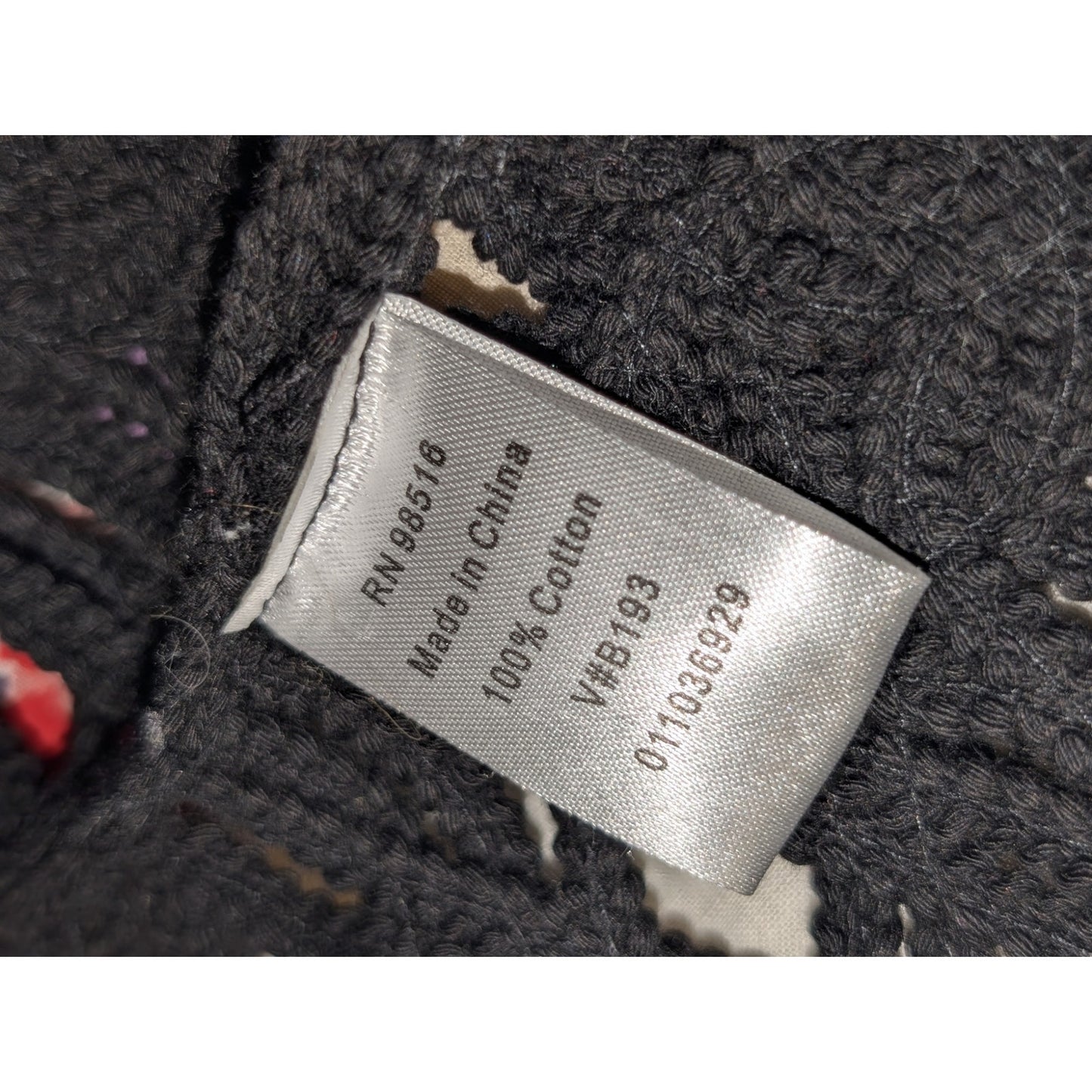 Coldwater Creek Black Crochet 100% Cotton Open Front Open Weave Sweater Sz S