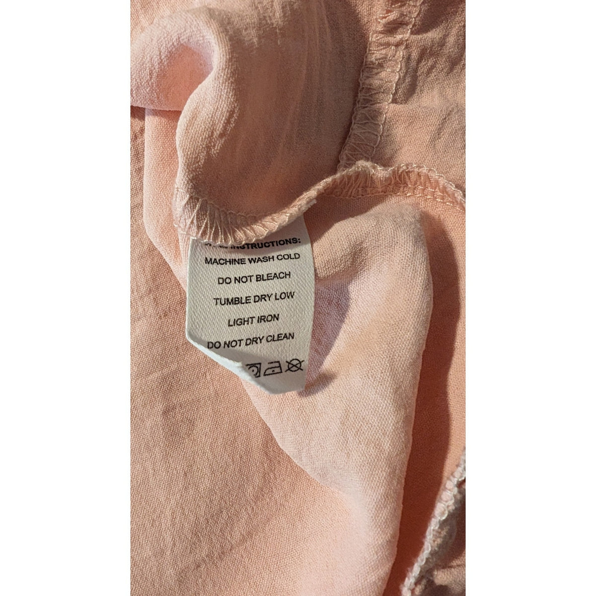 Peachy/Pink Button Up Back High Low Ruffle Hem/Sleeve Blouse Sz XL