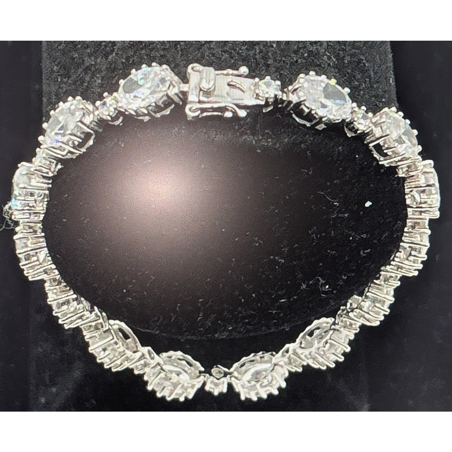 Stauer 925 Sterling Glam Oval & Round Alternating Cubic Zirconia Tennis Bracelet