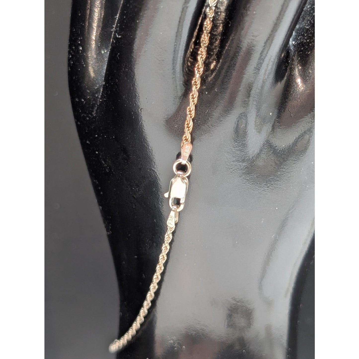 925 Italy Sterling Silver Rope Chain Link Anklet