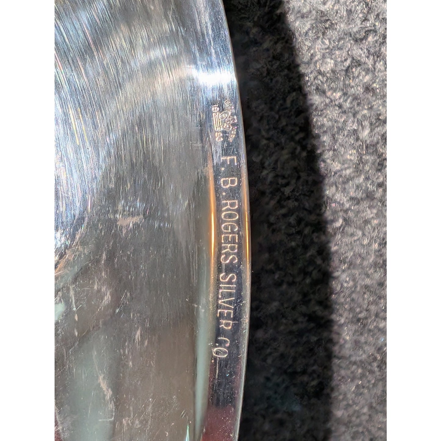 Vtg Mid-Century F.B. Rogers Silver Plate Oval Banana Leaf Serving Tray W/ Handle