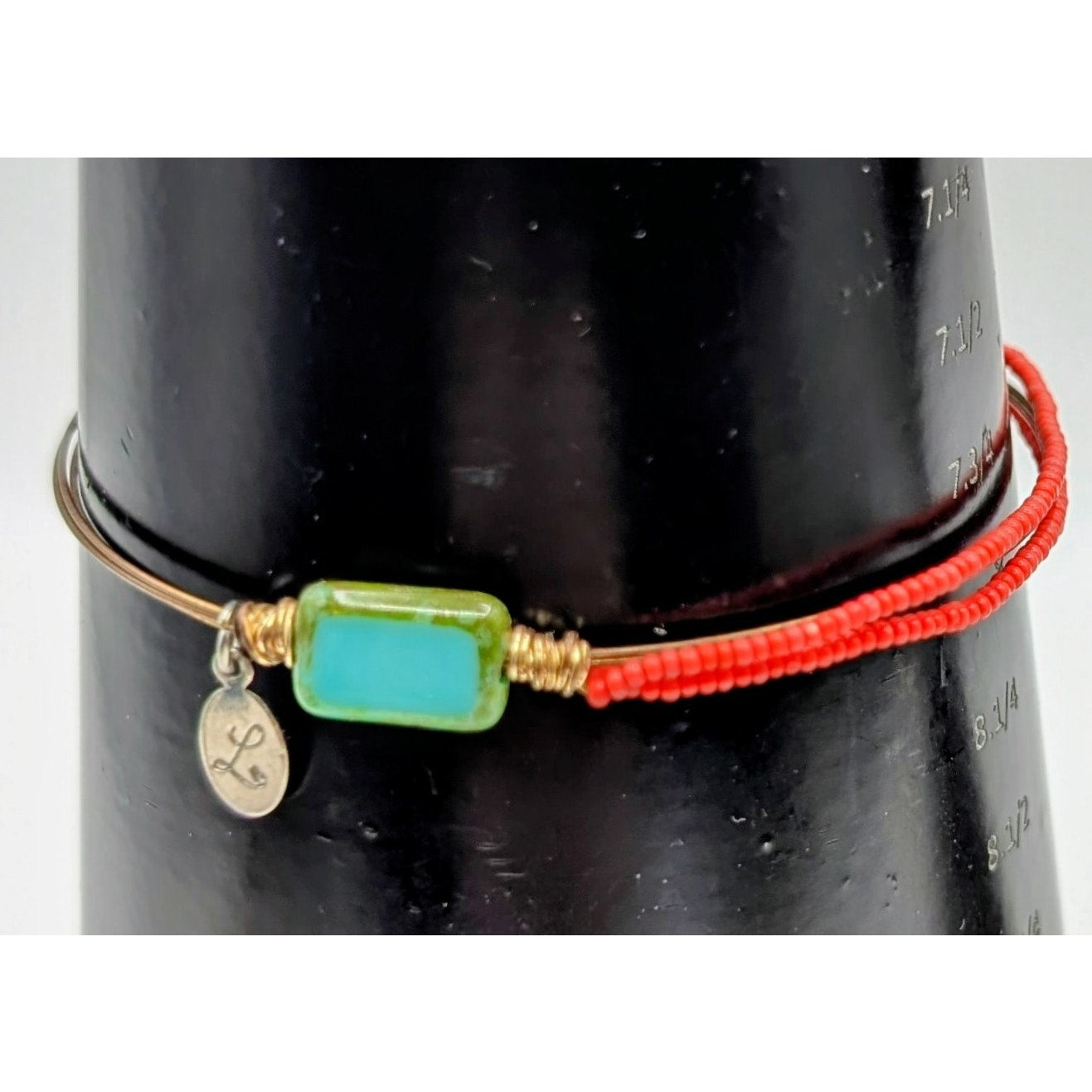 Lot of Two Boho Wire Adjustable Bangle & Streets Ahead Leather Beaded Bracelet