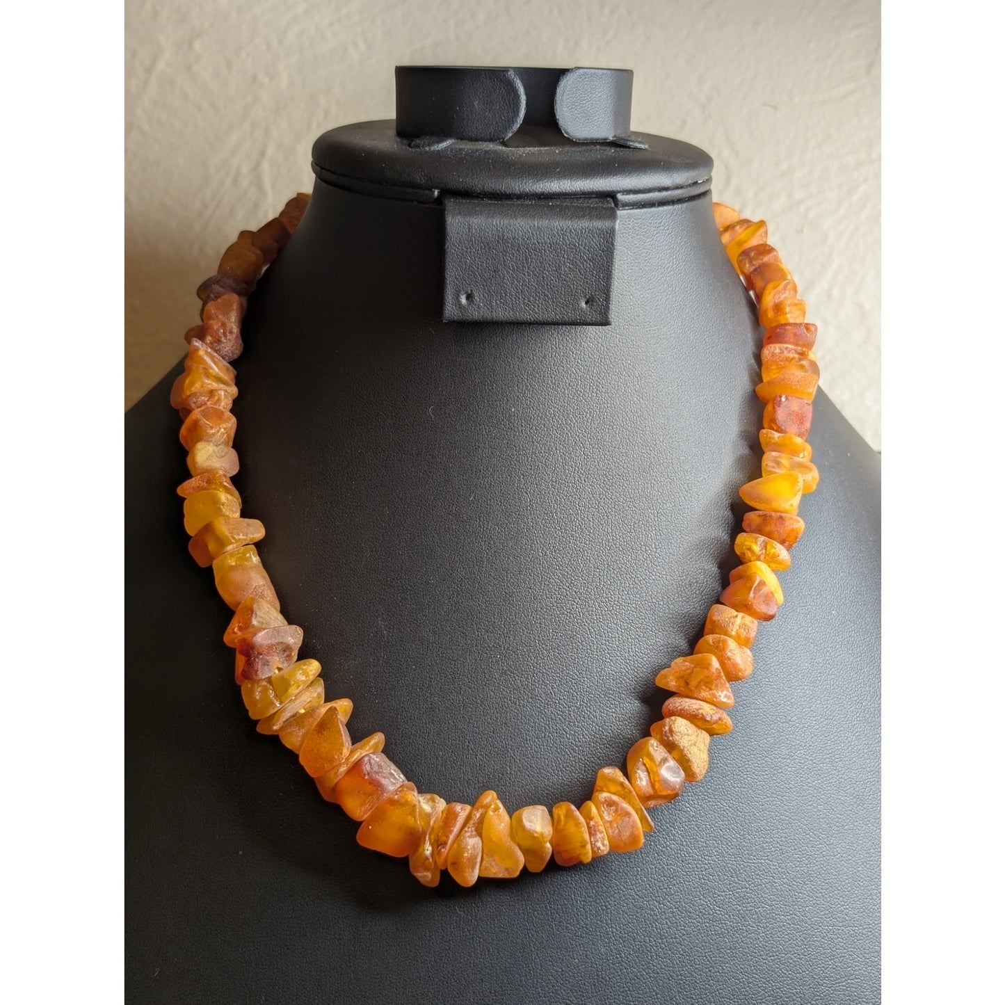 Antique Various Size & Color Chunks of Baltic Amber 19" Necklace 37.6g
