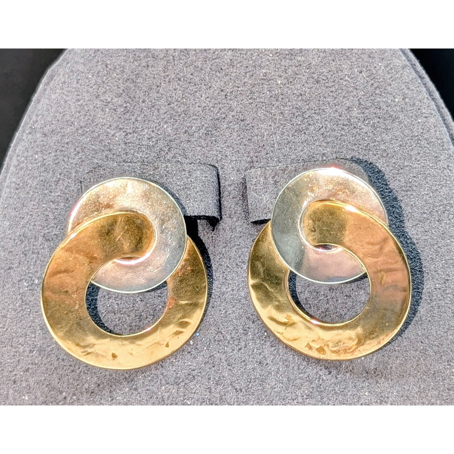 Marjorie Baer SF Two Tone Mixed Metal Intertwining Loop Post Earrings