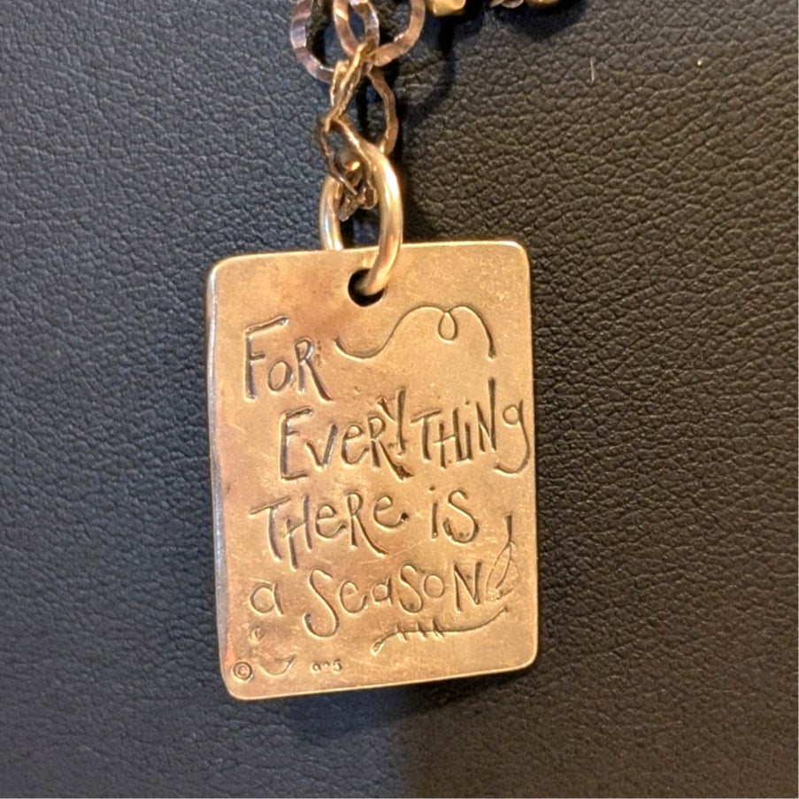 925 Sterling 'For Everything There is a Season' Long Layered 30" Chain Necklace