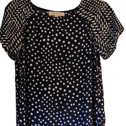 Loft Size XS Black and White Dot Shirt