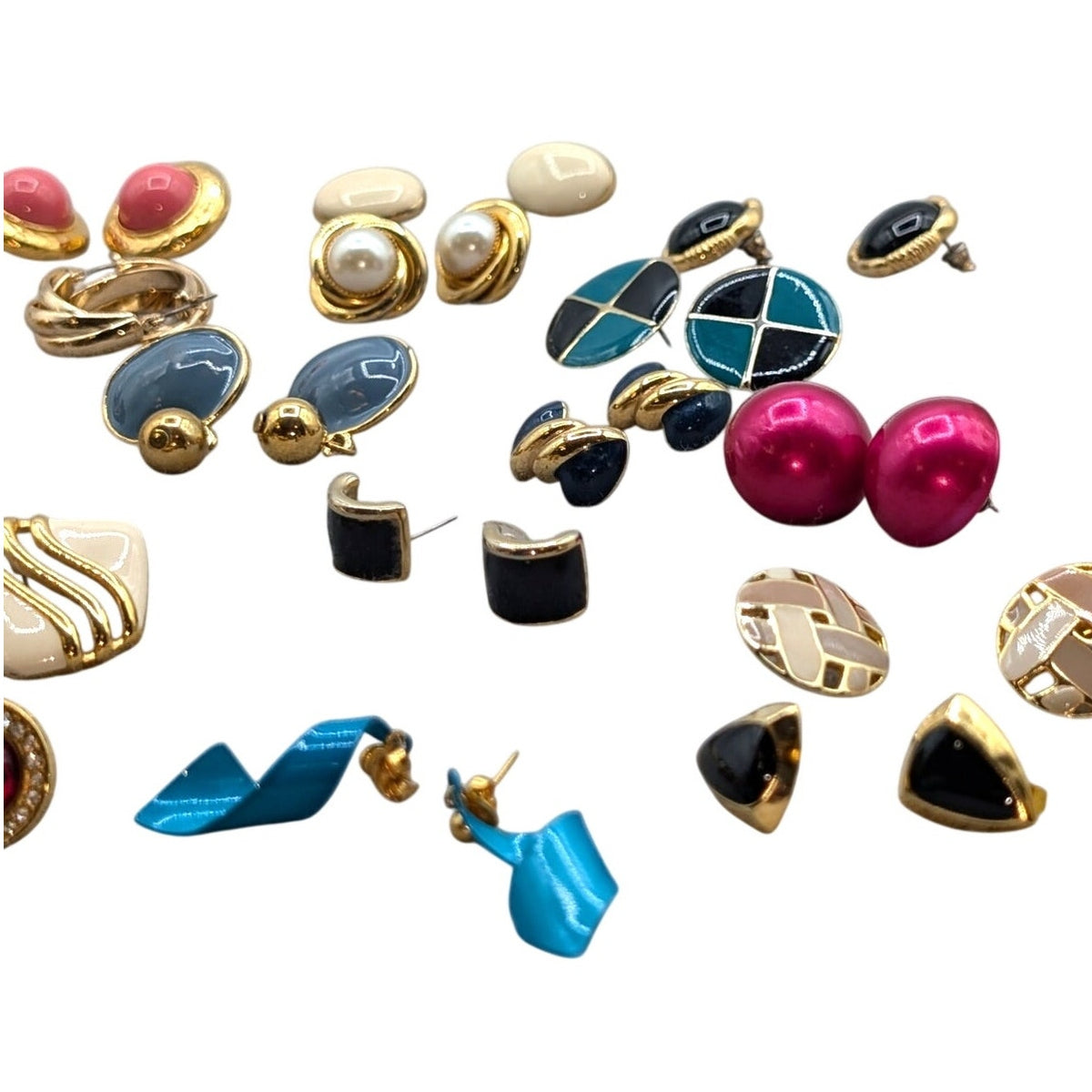 Lot of 28 Pair of 80s Vibe Earrings for Pierced Ears
