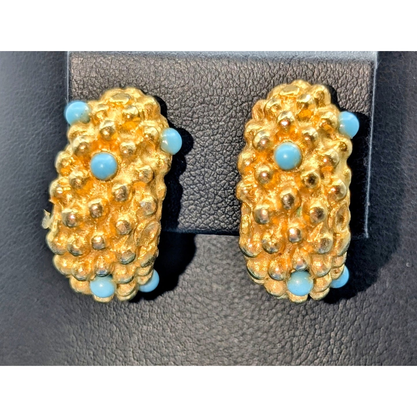 Three Piece Vintage to Modern Gold Tone & Turquoise Bead Jewelry Lot