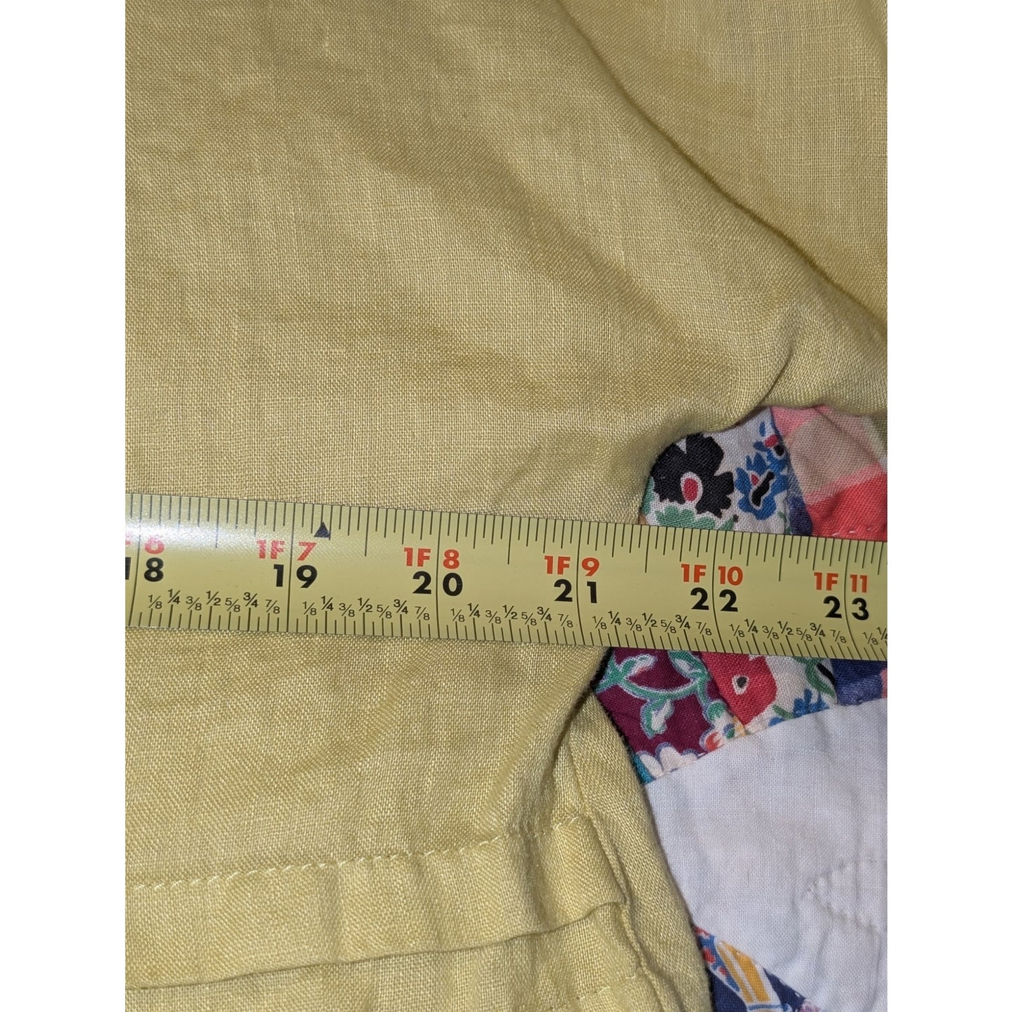 Lisa Bayne Chartreuse Yellow 100% Linen Short Sleeve Relaxed Loose Blouse Sz XS