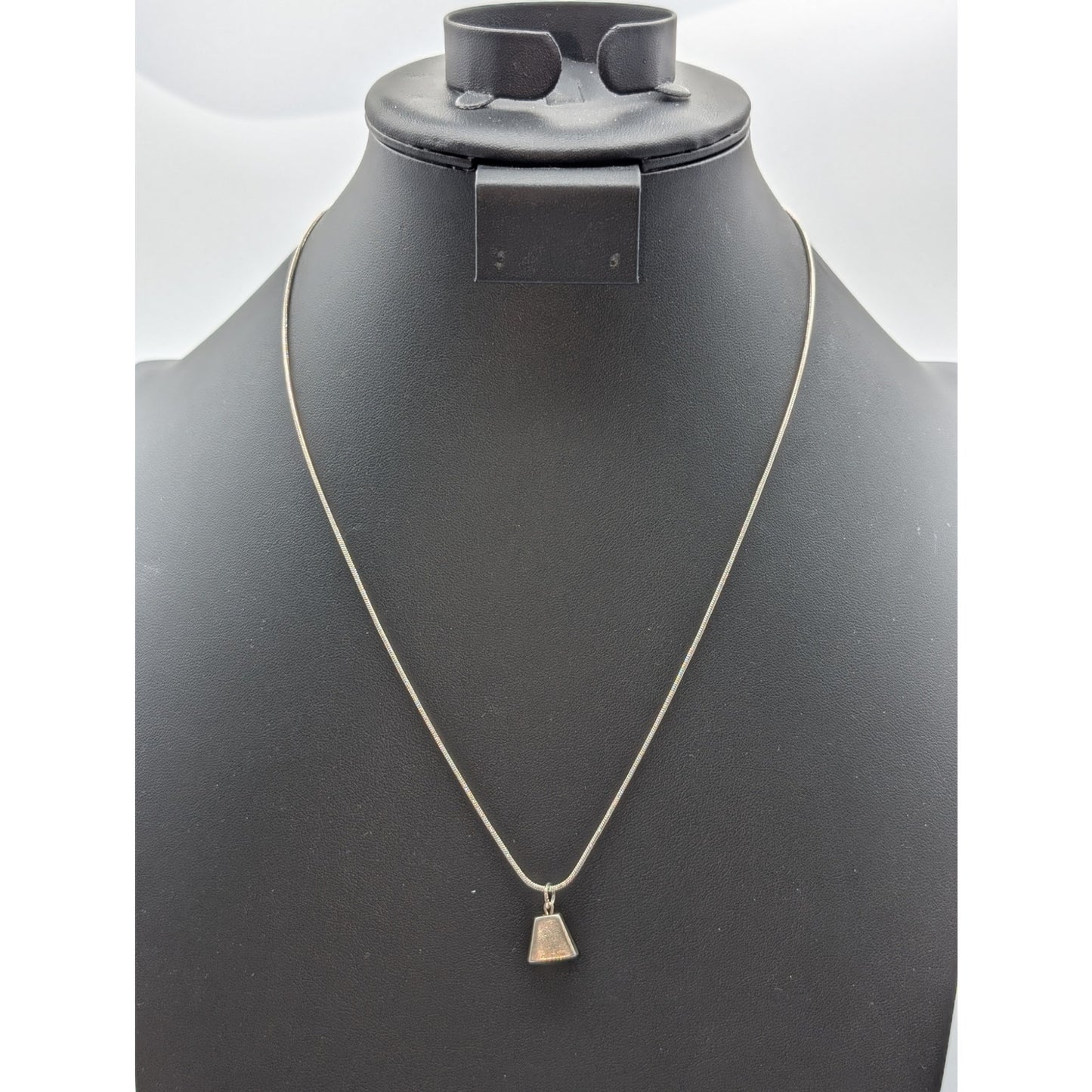 Vintage 925 Sterling Silver Cow Bell Charm Pendant Snake Chain 20.25" Necklace
