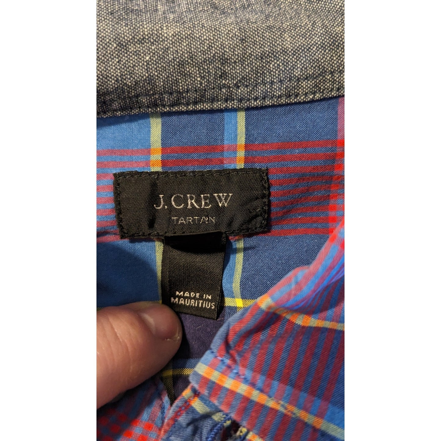J. Crew Mens Size M Button Down Casual Shirt Tartan Plaid 100% Cotton