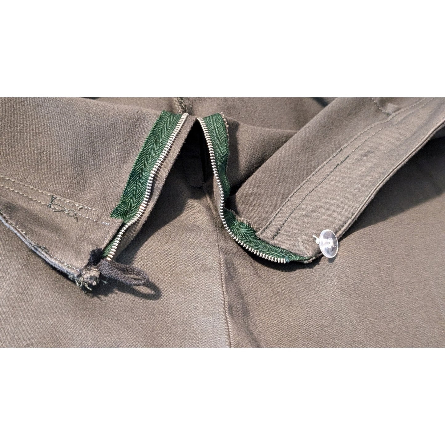 Gloria Vanderbilt Loden Side Zip No Waistband Flat Front Pedal Pusher Pant Sz 14
