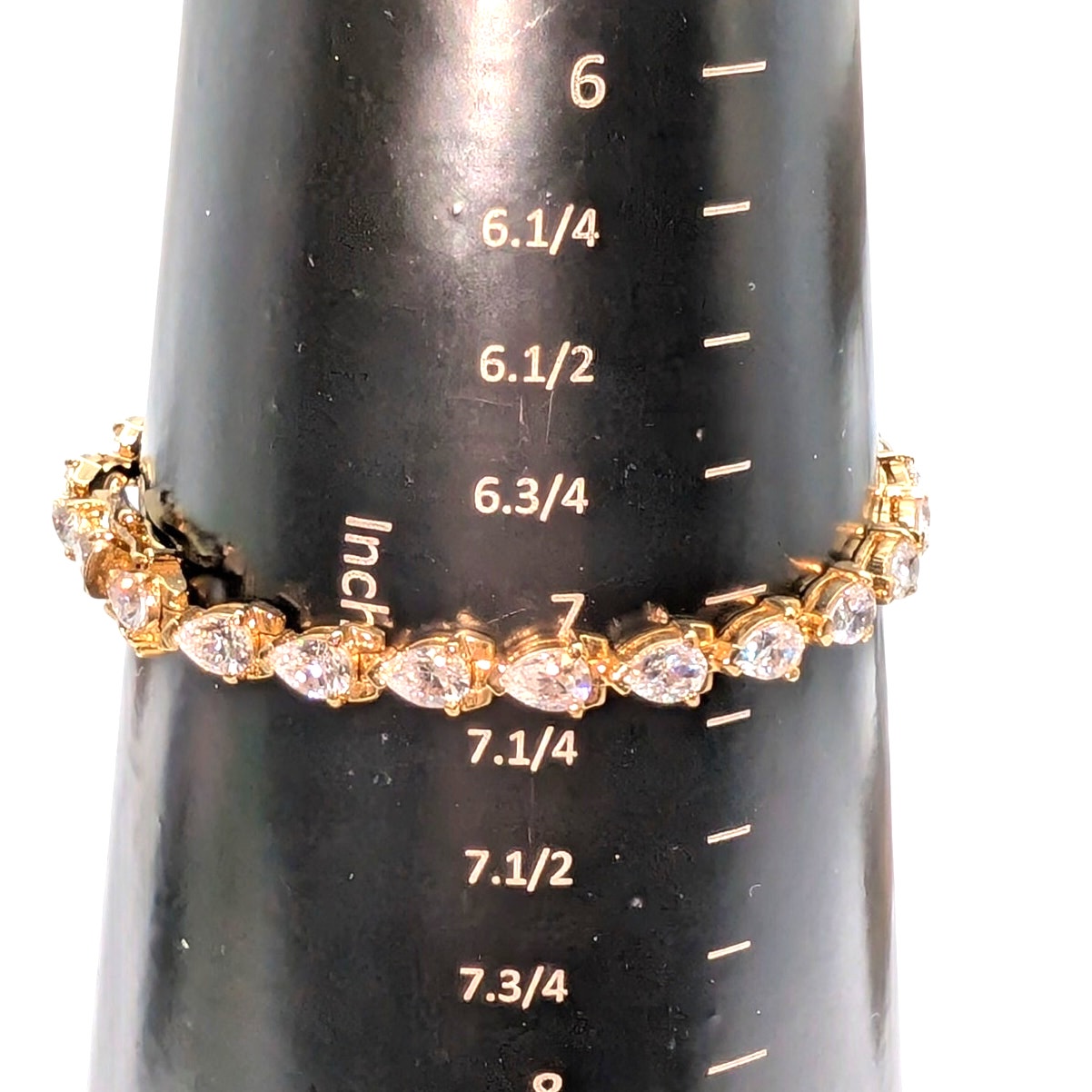 925 Sterling Vermeil Teardrop CZ Tennis Bracelet
