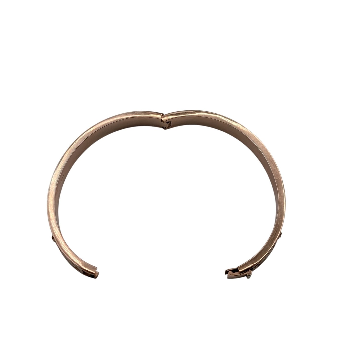 Coach Outlet Signature Kissing 'Cs' Hinged Plated Rose Metal Bangle Bracelet