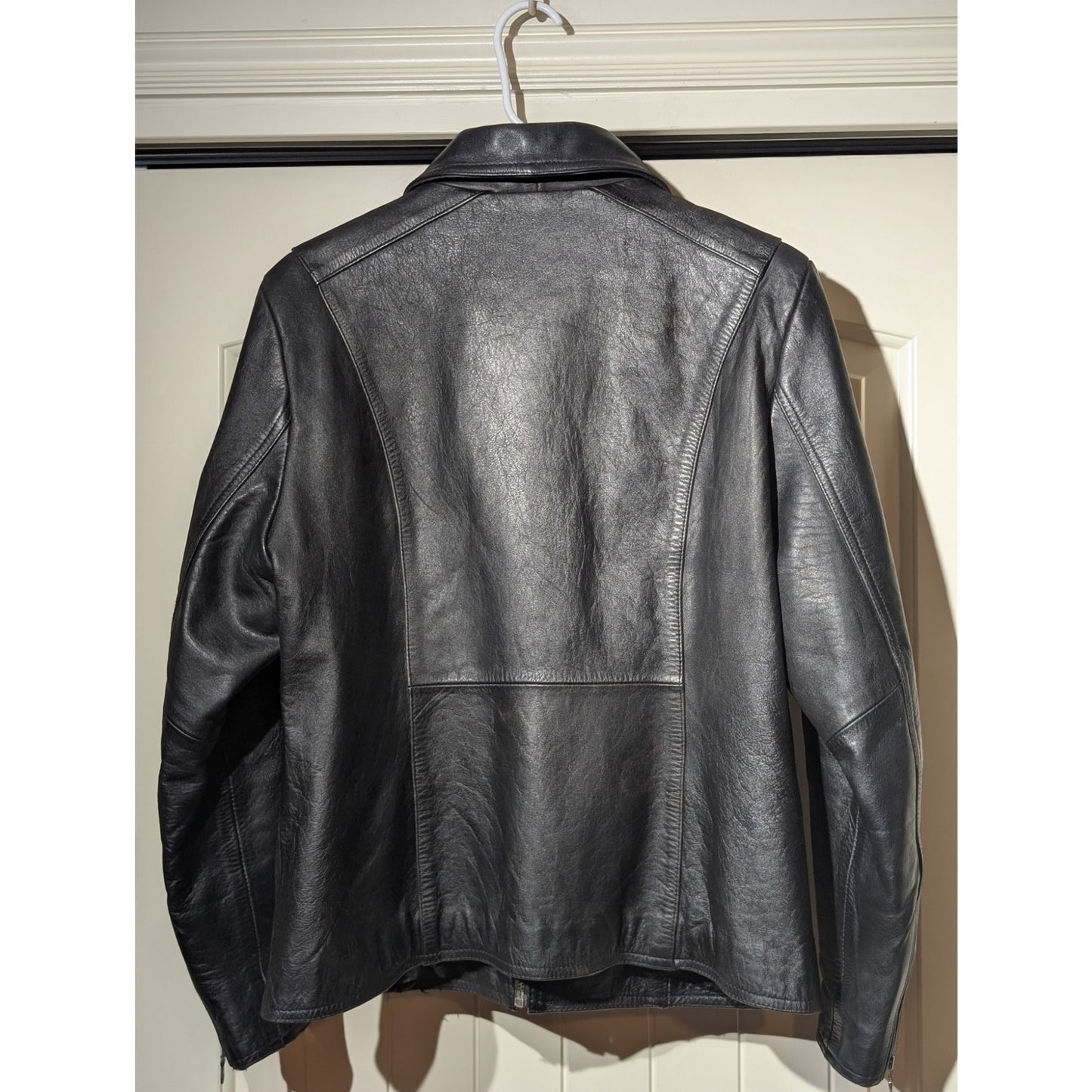FLYING BIKES Oakwood NY Chapter Leather Zip Front Motorcycle Jacket Sz L