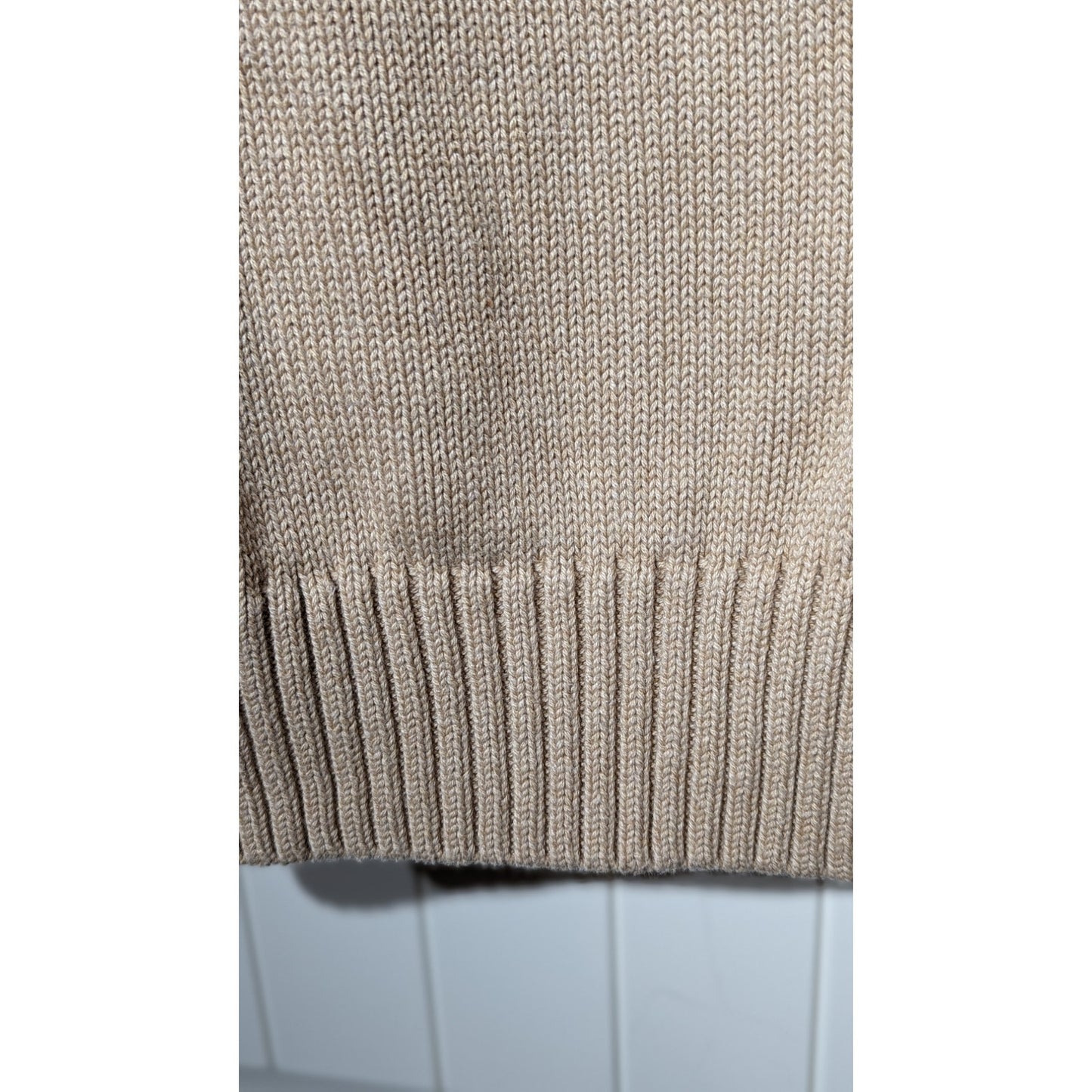 Athleta Cashmere Blend Camel Pullover Cowl Neck Short Button Sleeve Sweater Sz M