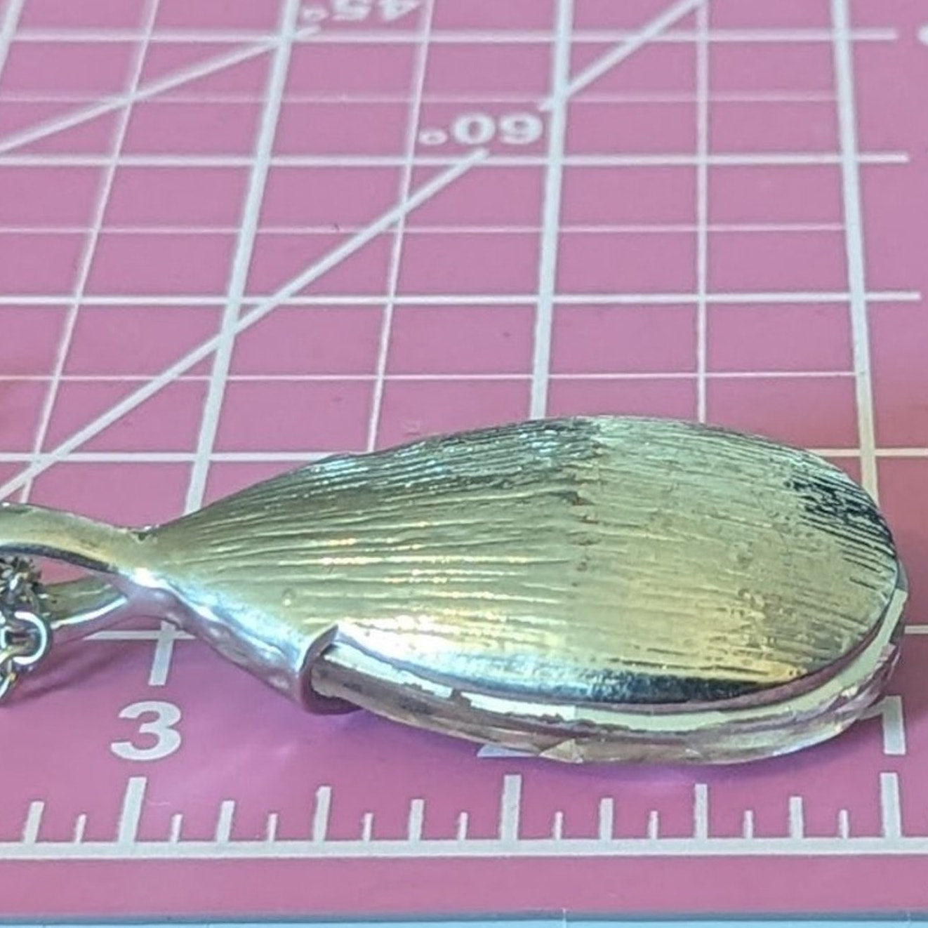 Long Silver Tone Role Chain with Huge Teardrop Faceted Crystal Pendant
