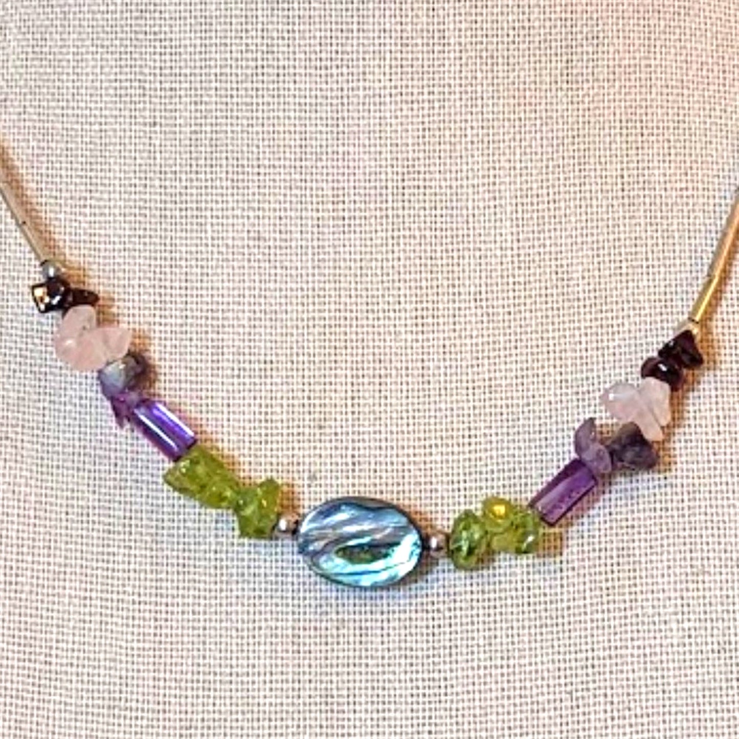 Abalone Gemstone Set--Necklace and Earrings
