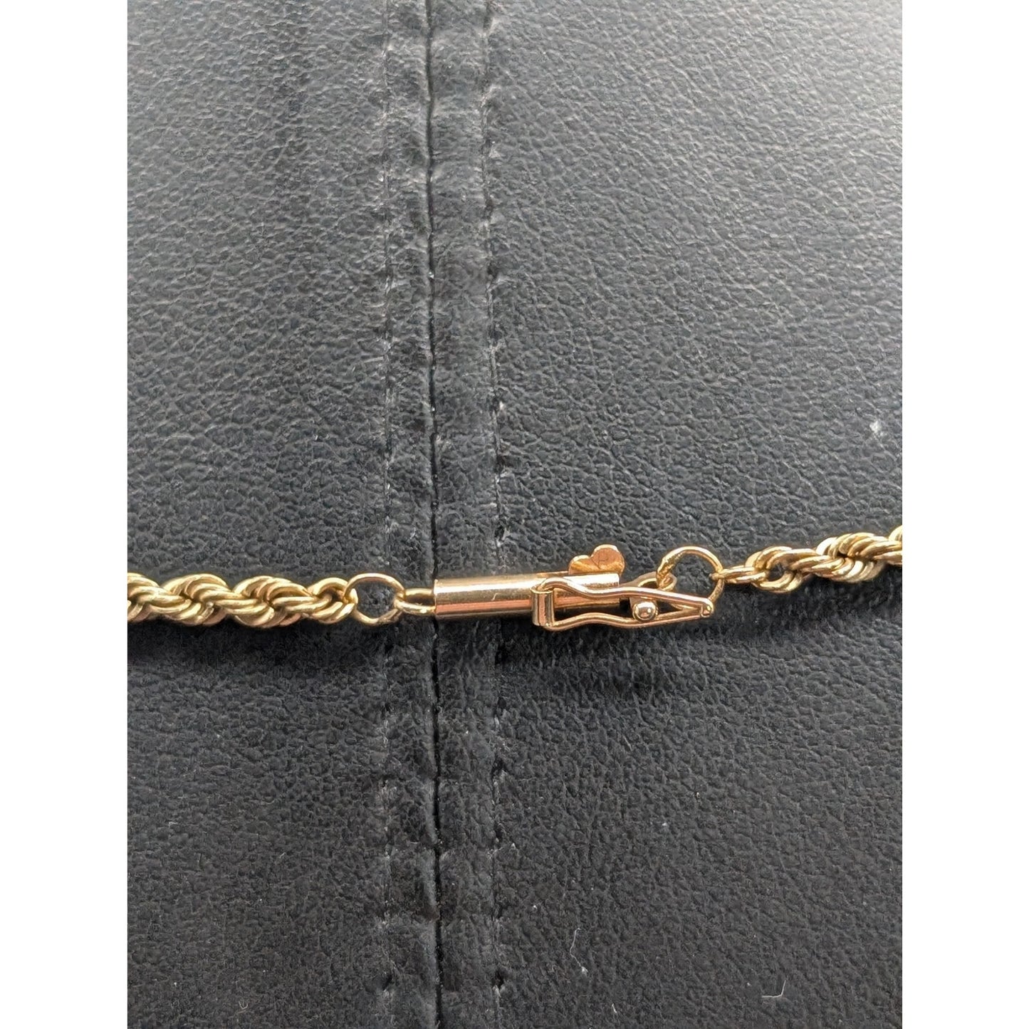 Vintage 14K Yellow Gold 18.5" Rope Chain Necklace Slide in Clasp w/ Safety 9.60g