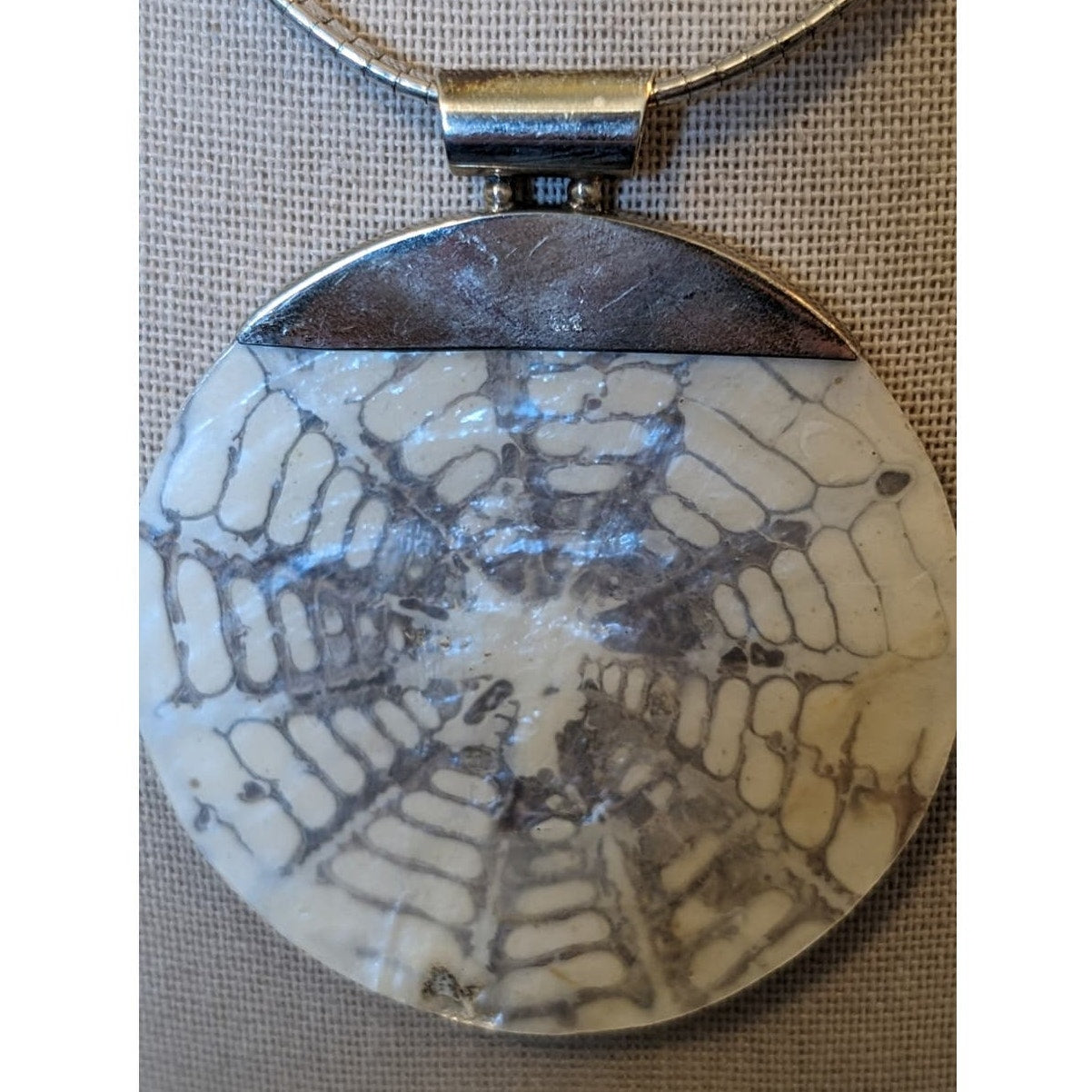 925 Sterling Omega Necklace W/ Nautilus Shell 925 Sterling Pendant