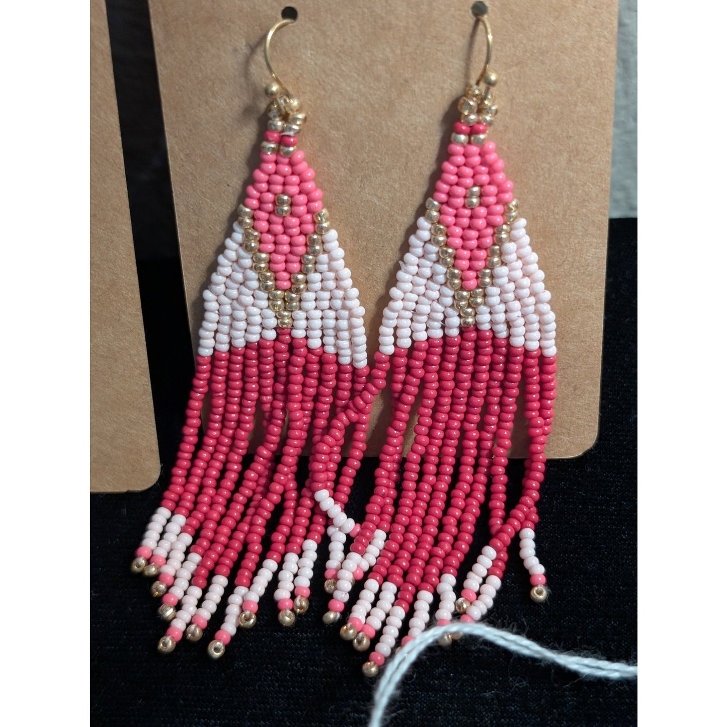 Lot of Eight Pair Boho Beaded Dangle Post Pierced Earrings