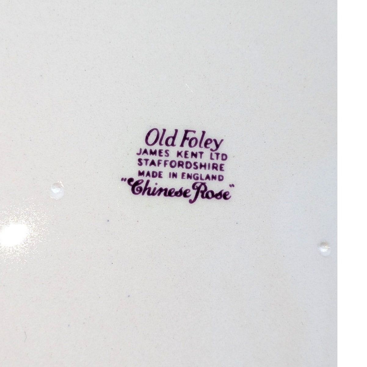 VTG Old Foley Staffordshire James Kent Ltd., England Chinese Rose Cake Plate Set