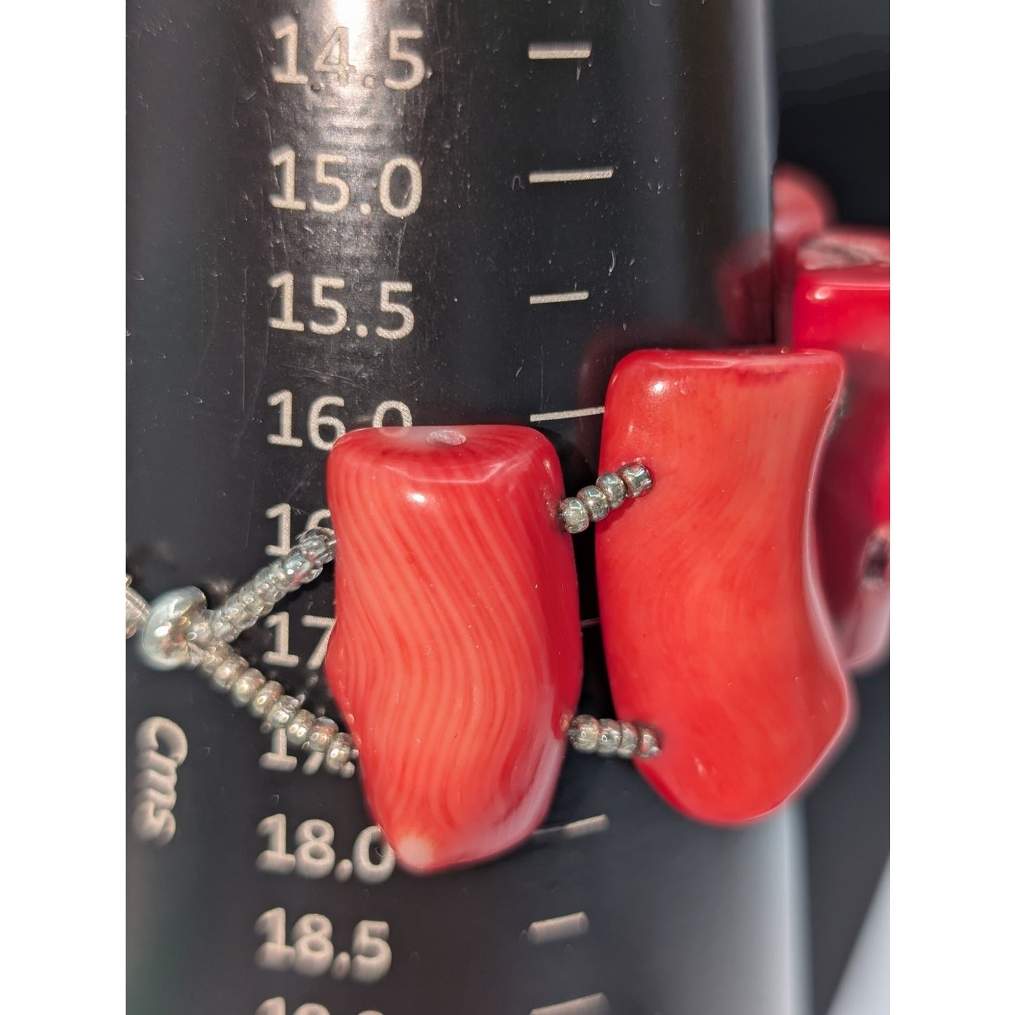Chunky Coral 7" Beaded Bracelet