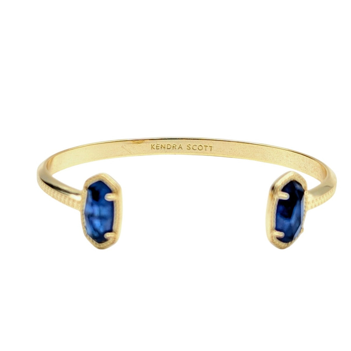 Kendra Scott Elton Gold Plated Cuff Adjustable Pinch Cuff Bracelet in Cobalt