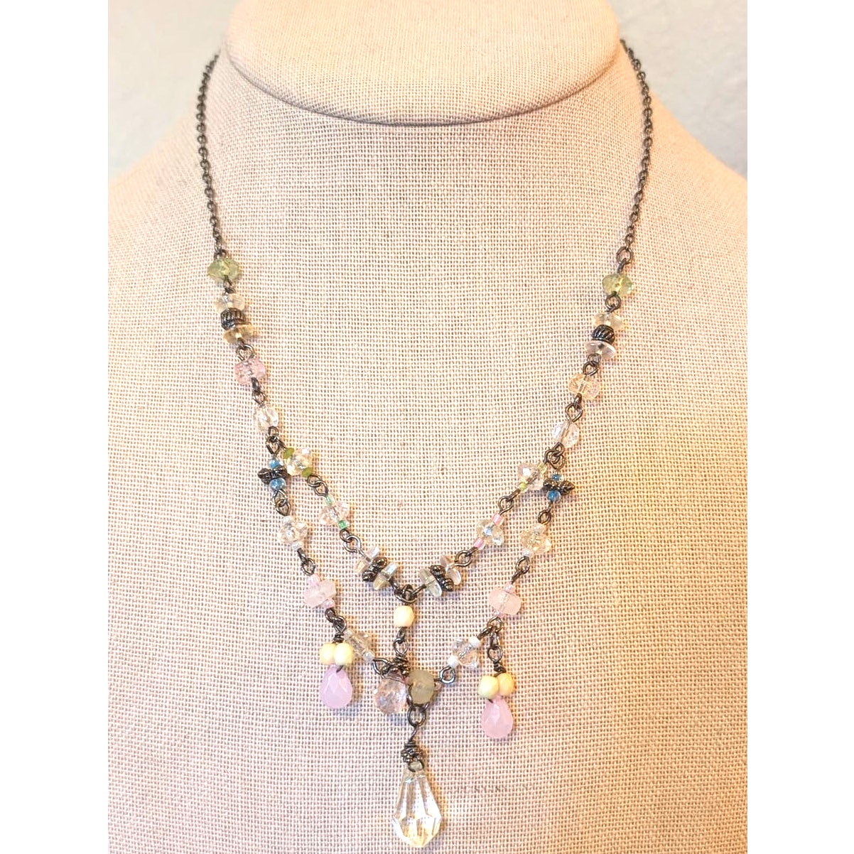 Vintage/Antique Looking Delicate Dangling Beaded Necklace