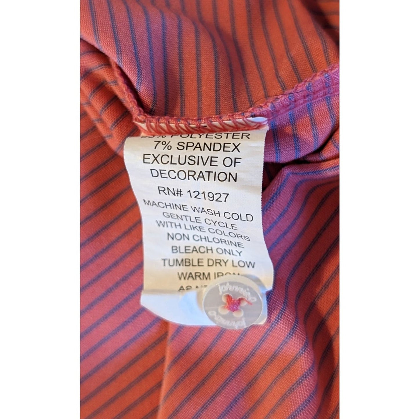 Johnnie-O Pink/Blue Striped Polo Golf Shirt Mens Size L